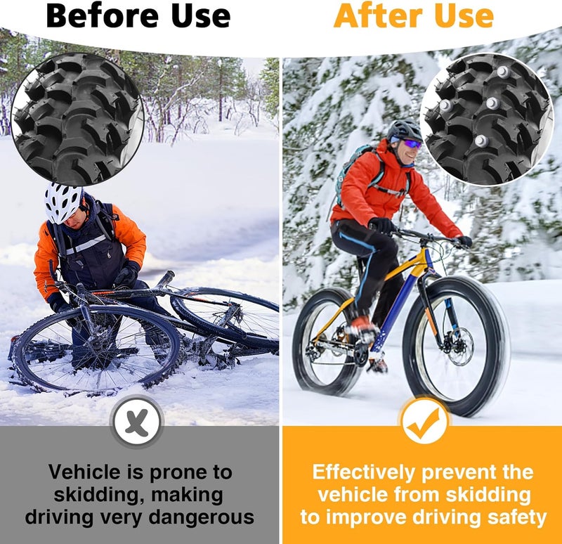 Bigmeta 100 Pcs Tire Studs - 4 x 9mm Wheel Tyre Snow Studs with Installation Tool, Carbide Screw Tire Studs for Bicycle, Motorbike, ATV, UTV, Snow Boot, Anti-Slip Accessories - Image 2